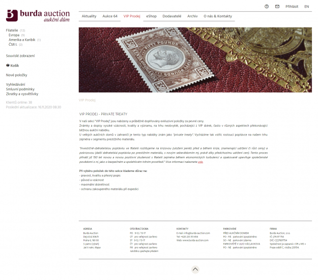 Tvorba webu pro Burda Auction - Screenshot