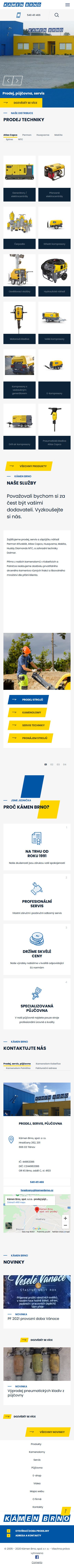Tvorba nového webu Kamenbrno.cz - Screenshot mobilní verze