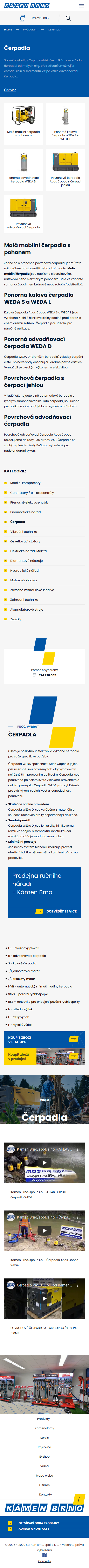 Tvorba nového webu Kamenbrno.cz - Screenshot mobilní verze