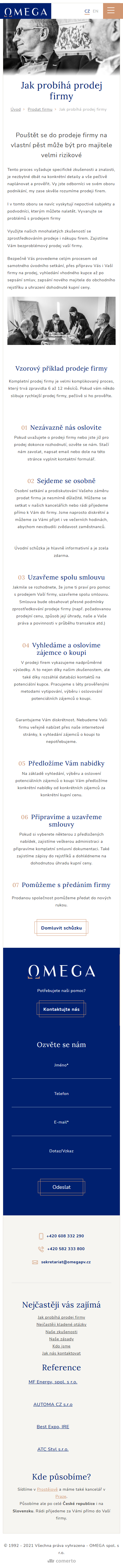 Tvorba nového webu prodavame-firmy.cz - Screenshot mobilní verze