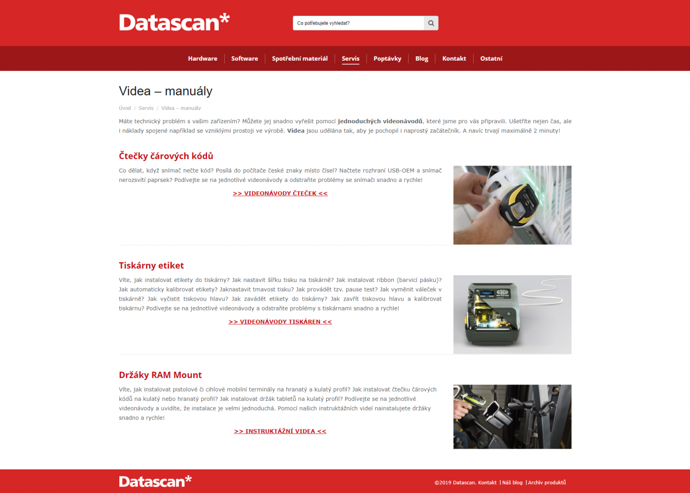 Tvorba nového webu Datascan.cz - Porovnání, stará verze #1