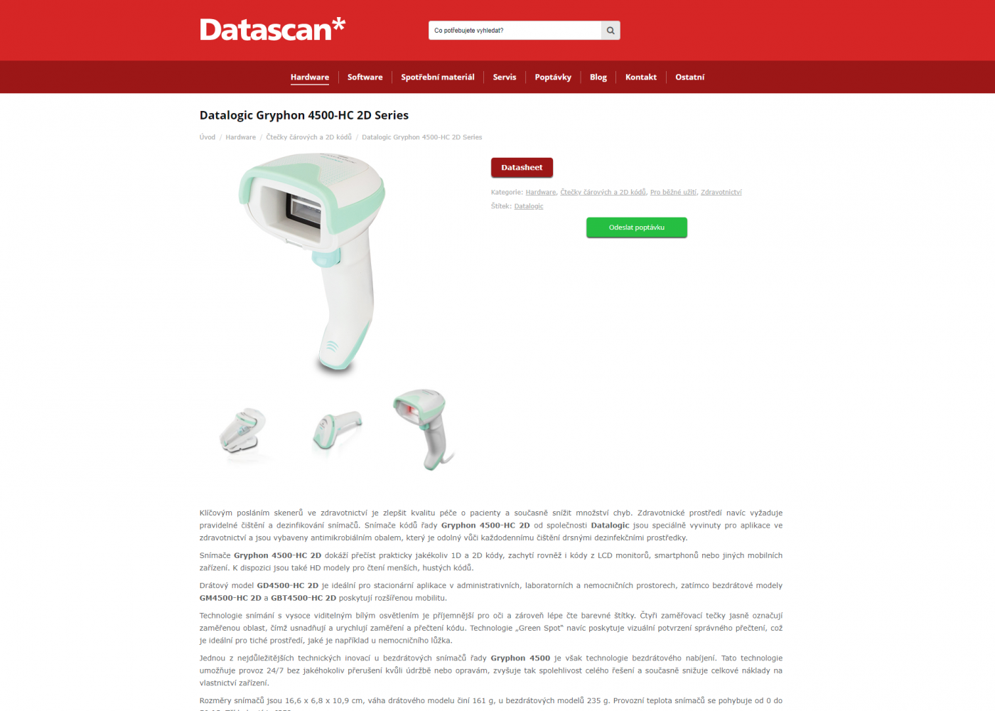 Tvorba nového webu Datascan.cz - Porovnání, stará verze #2
