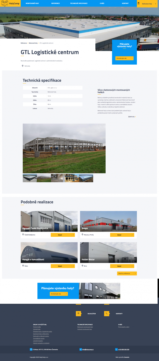 Tvorba nového webu pro HalyComp - Screenshot
