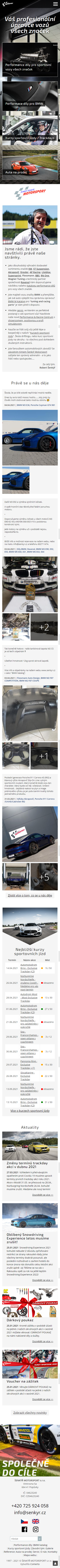 Šenkýř Motorsport - Screenshot mobilní verze