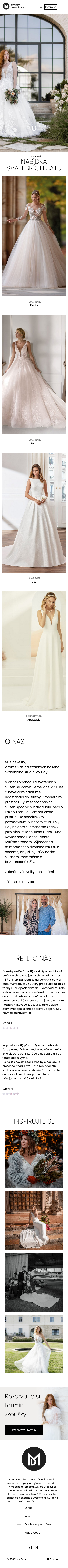 Tvorba nového webu pro svatební studio My Day - Screenshot mobilní verze