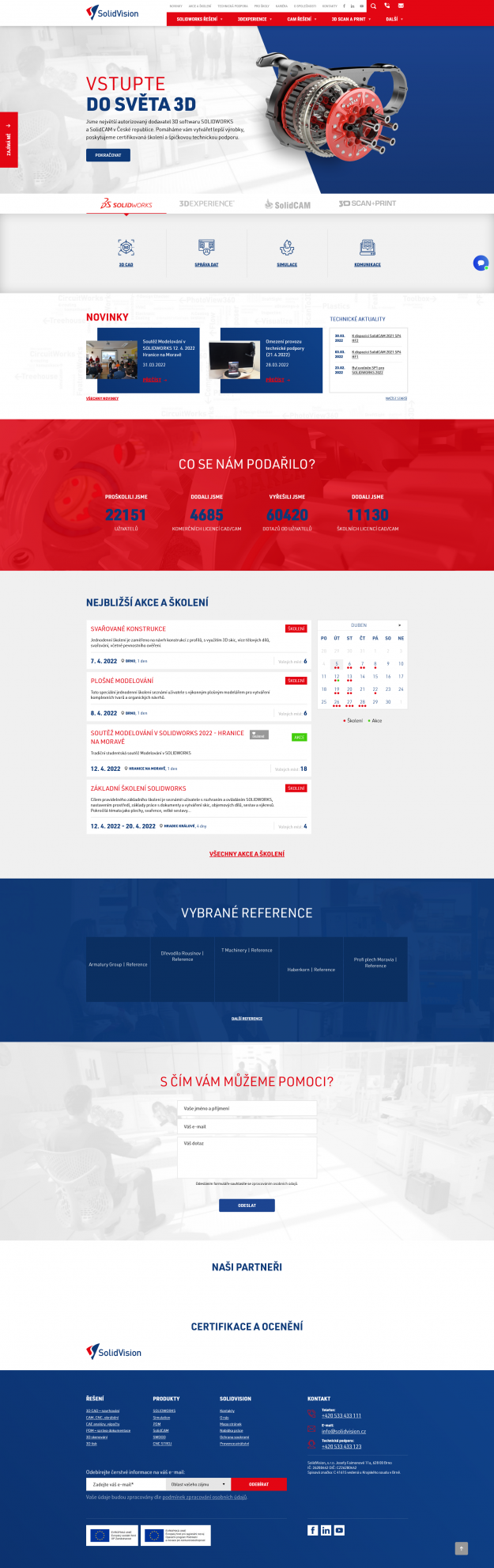 Nový web pro SolidVision - Screenshot