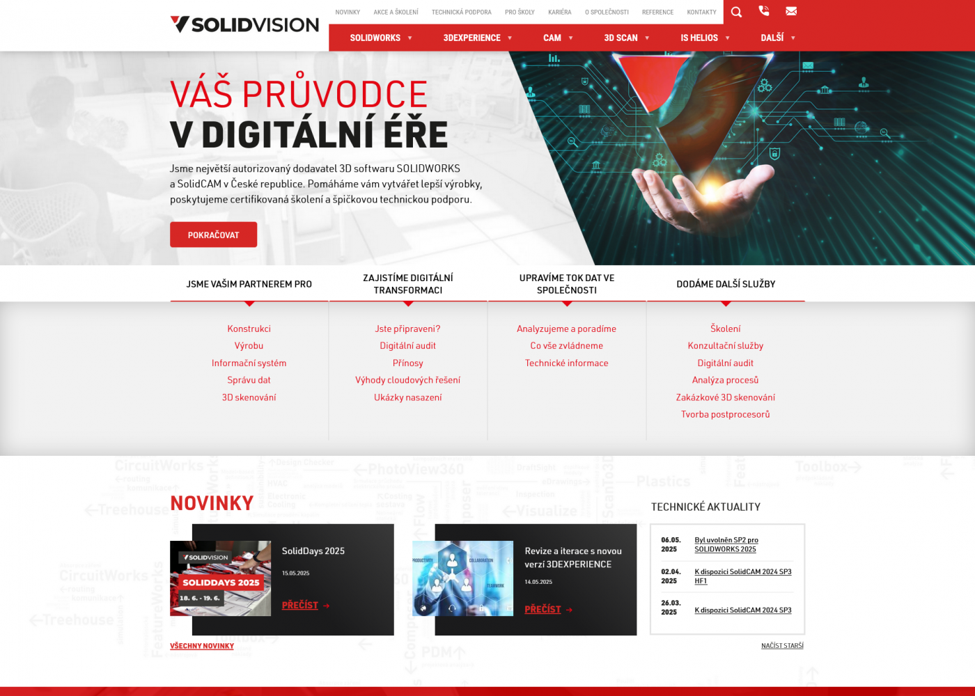 SolidVision: Nový web pro distributora 3D CAD softwaru - Porovnání, nová verze  #1