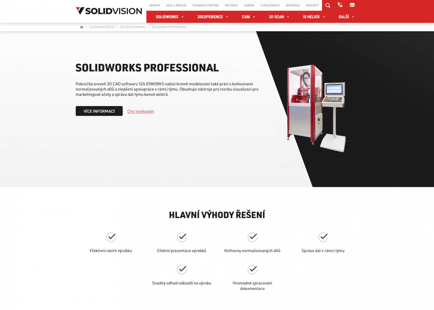 SolidVision: Nový web pro distributora 3D CAD softwaru - Porovnání, nová verze  #2