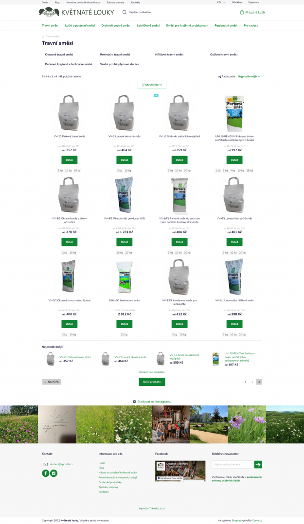 Nový e-shop pro Květnaté louky - Screenshot
