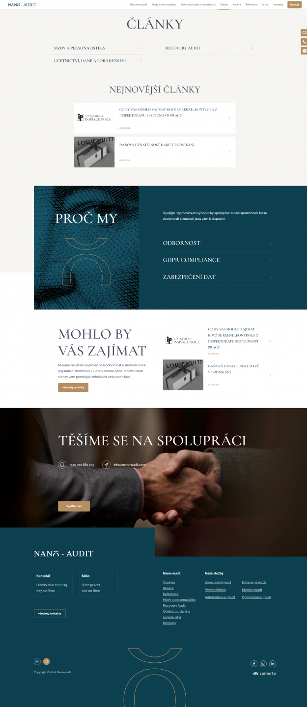 Tvorba webu na míru pro NANO - AUDIT - Screenshot