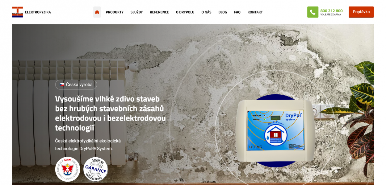 Nový web pro Elektrofyziku a systém Drypol®