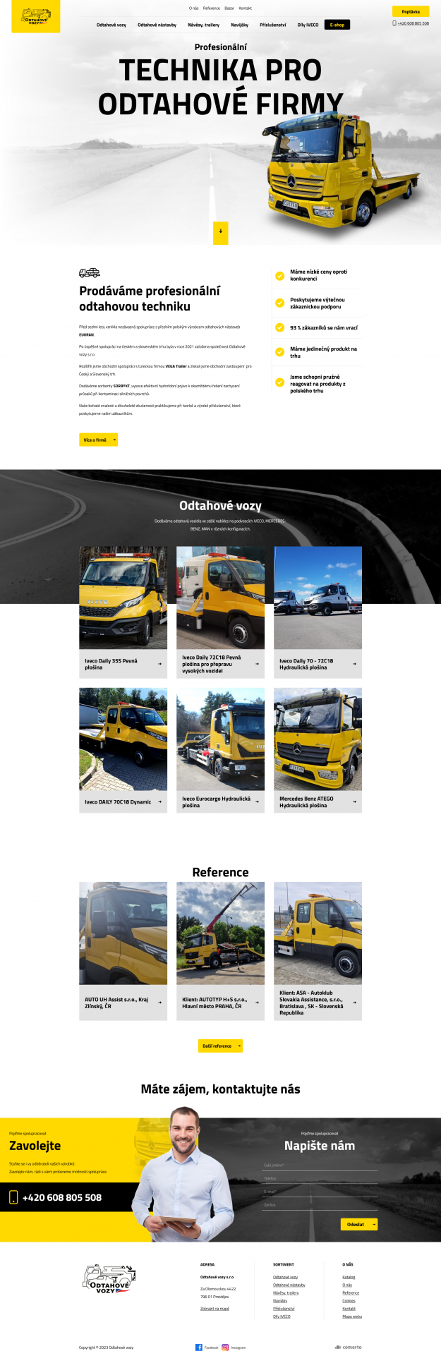 Tvorba nového webu pro Odtahové vozy - Screenshot