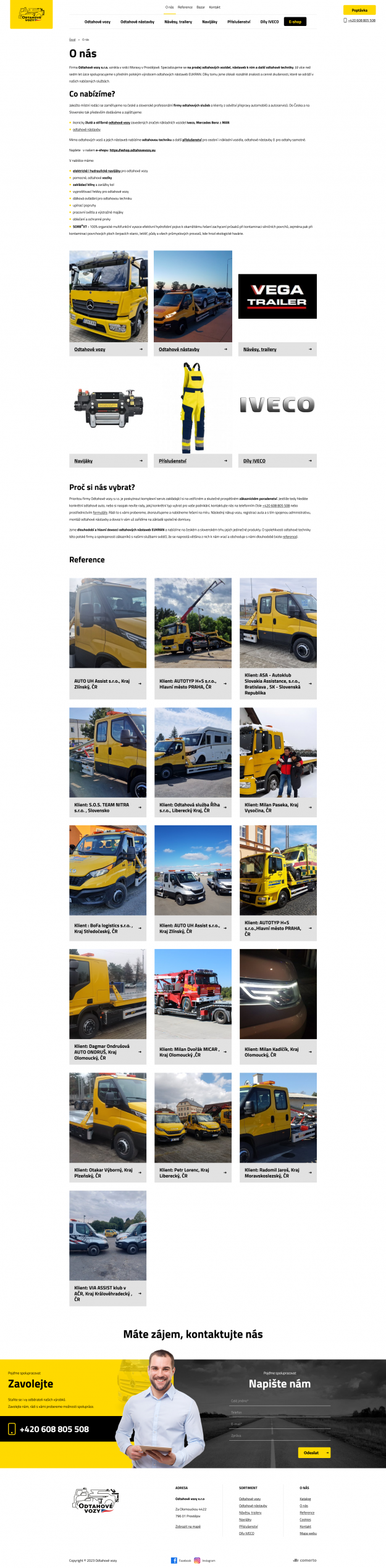Tvorba nového webu pro Odtahové vozy - Screenshot