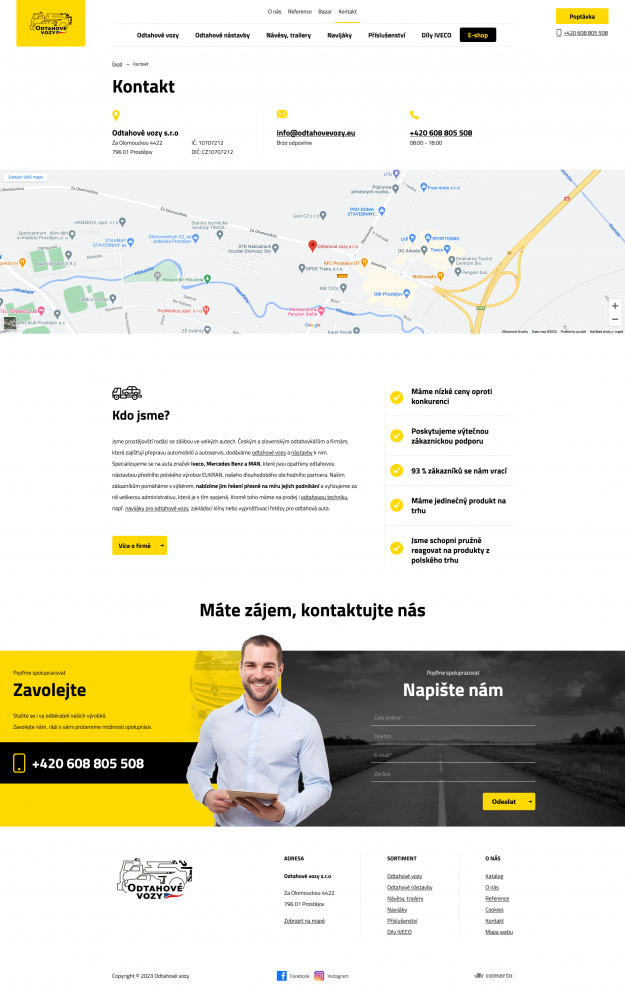 Tvorba nového webu pro Odtahové vozy - Screenshot