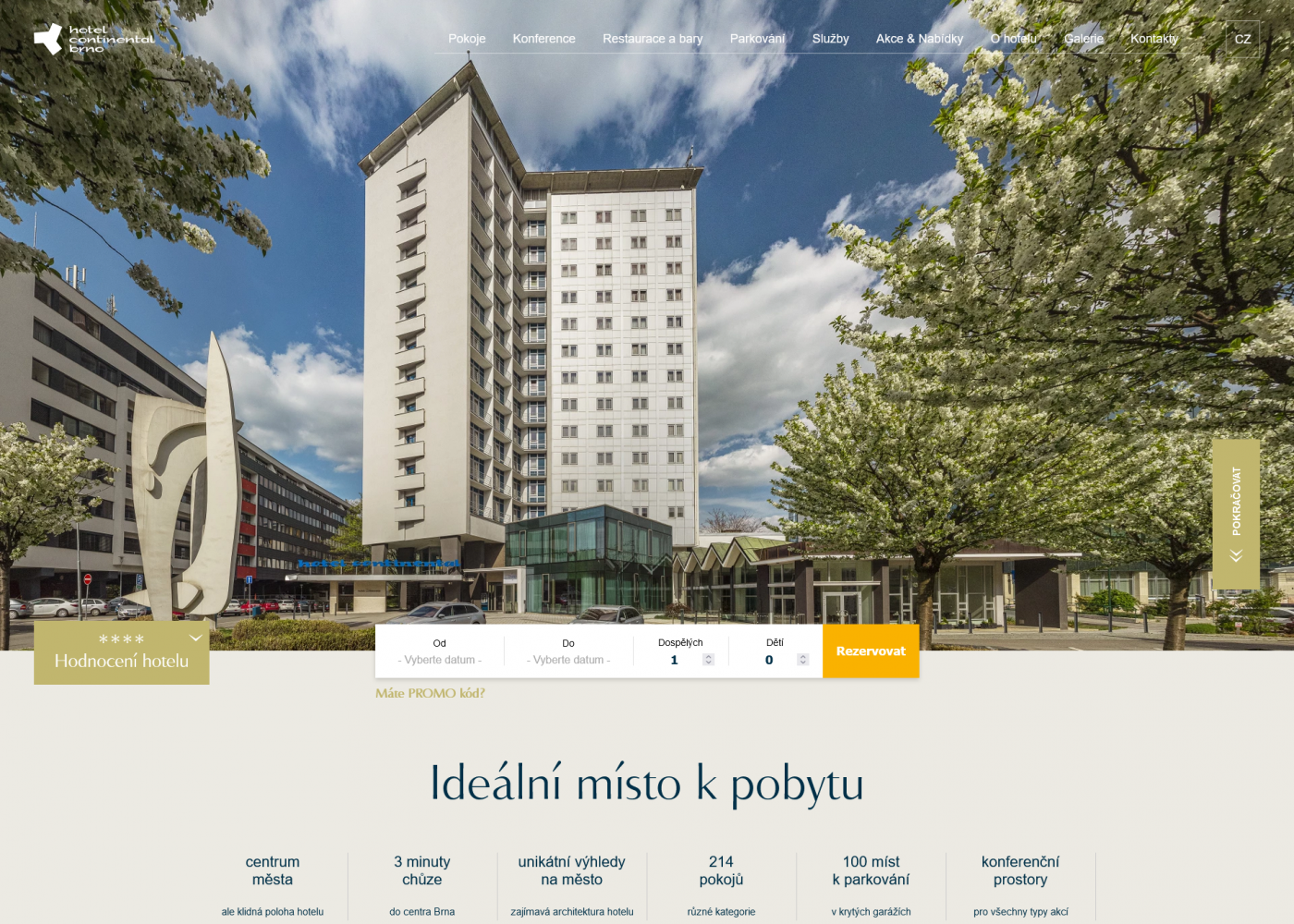 Redesign webu hotelu Continental Brno se zaměřením na SEO - Porovnání, nová verze  #1
