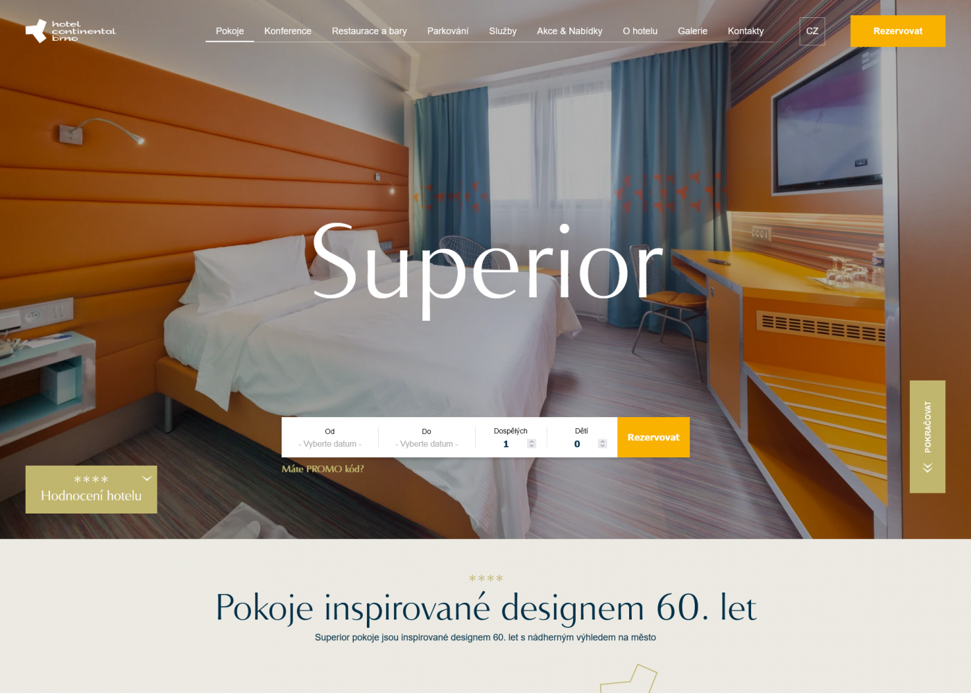 Redesign webu hotelu Continental Brno se zaměřením na SEO - Porovnání, nová verze  #2