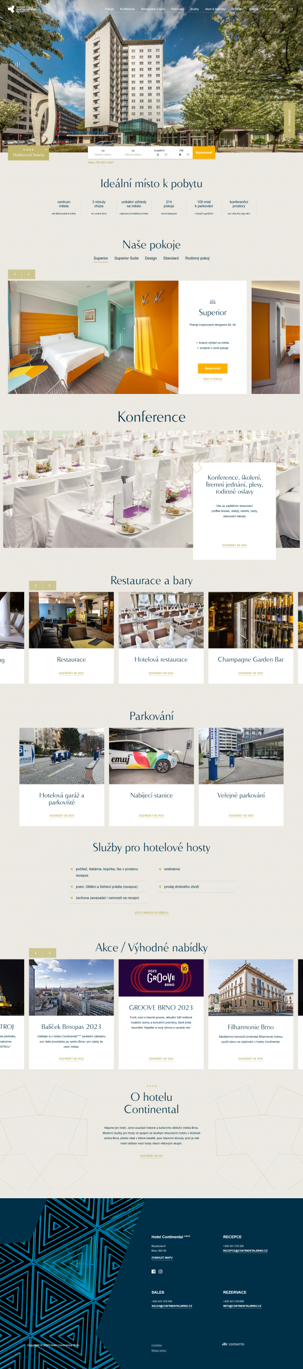 Redesign webu hotelu Continental Brno se zaměřením na SEO - Screenshot