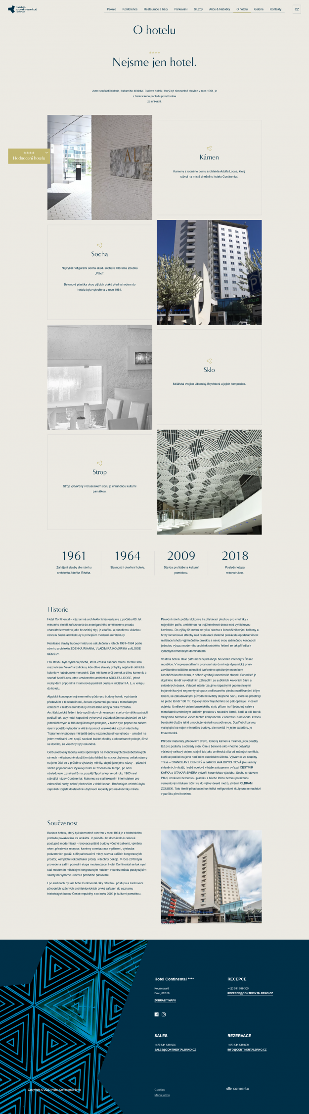 Redesign webu hotelu Continental Brno se zaměřením na SEO - Screenshot