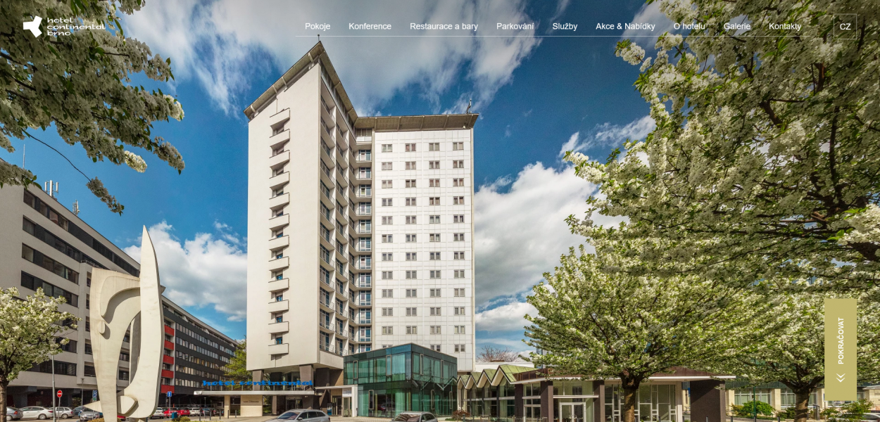 Redesign webu hotelu Continental Brno se zaměřením na SEO