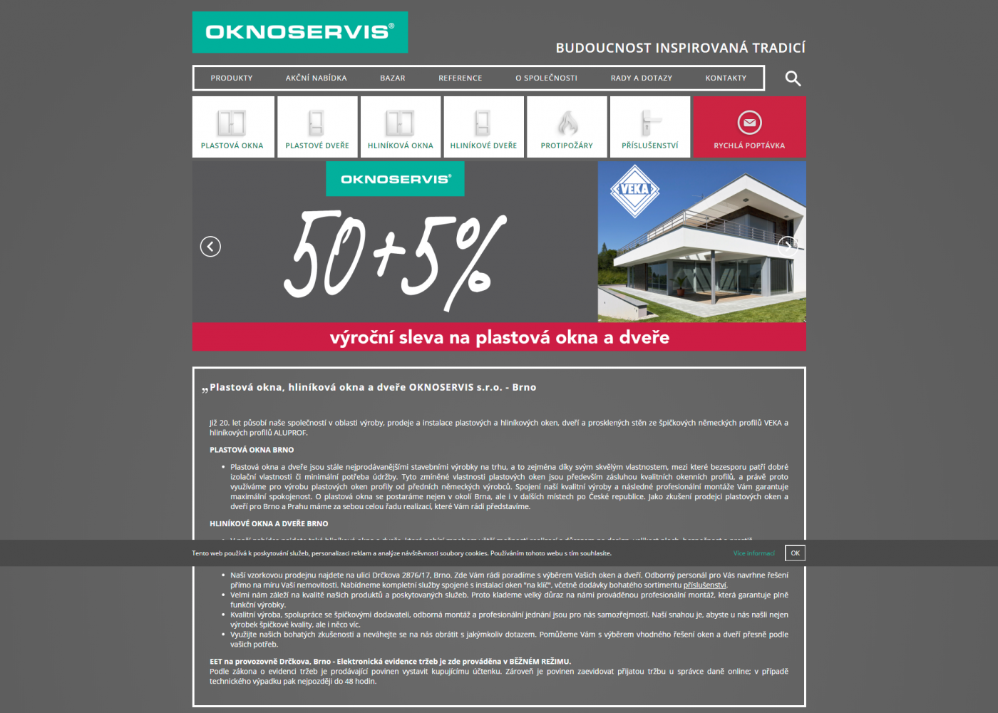 Designový web a prezentér produktů pro OKNOSERVIS - Porovnání, stará verze #1