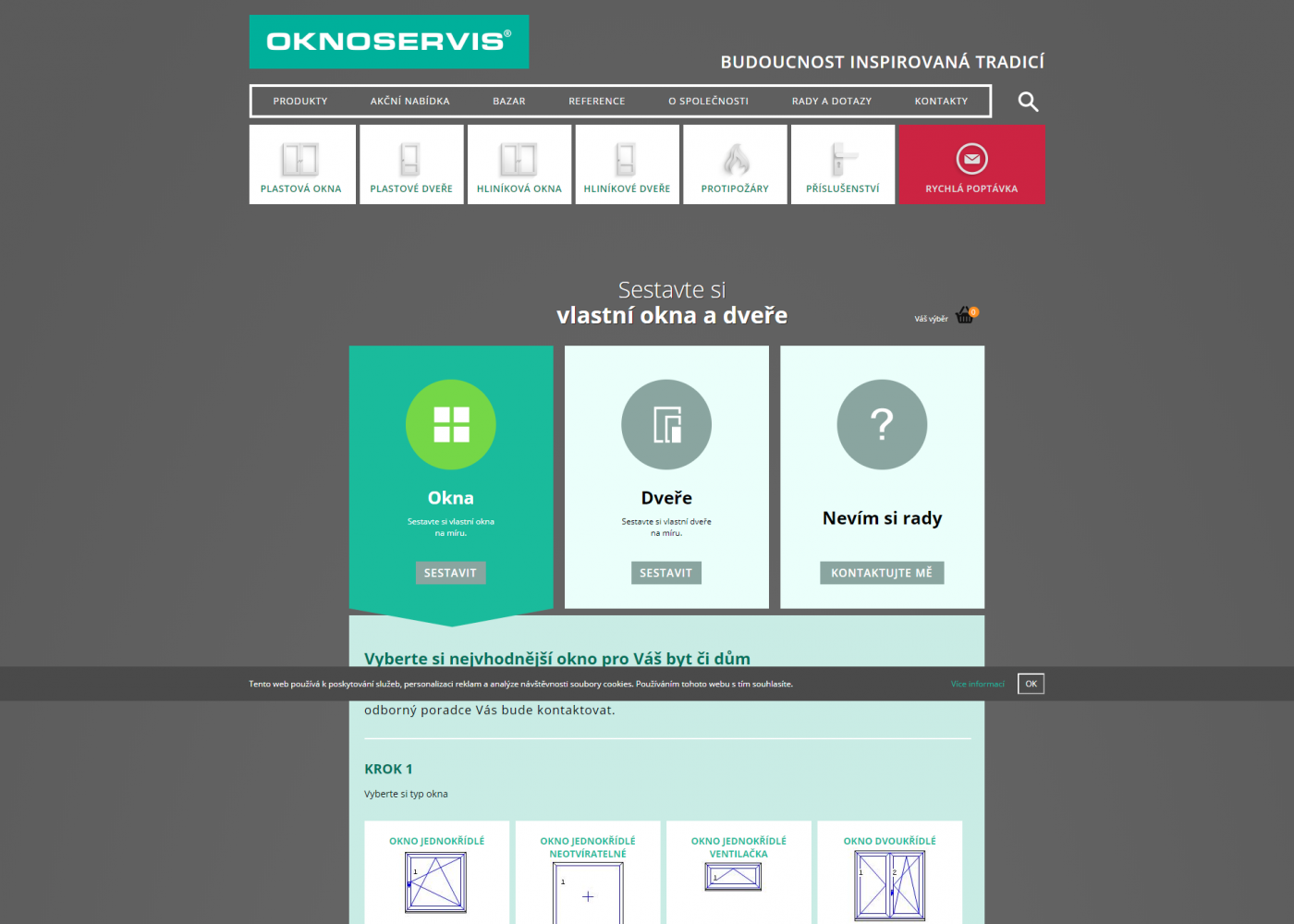 Designový web a prezentér produktů pro OKNOSERVIS - Porovnání, stará verze #2