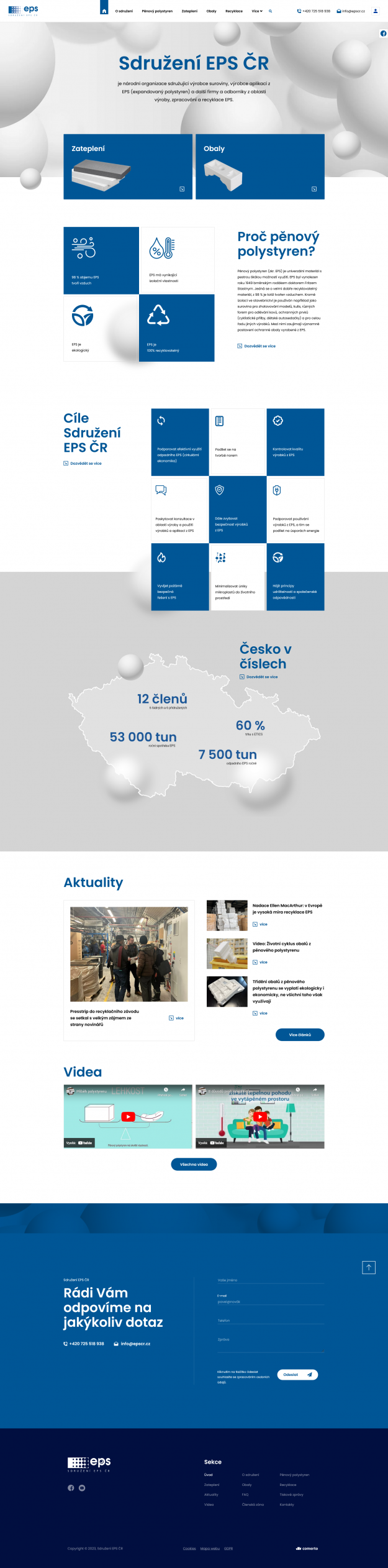 Redesign webu Sdružení EPS ČR - Screenshot
