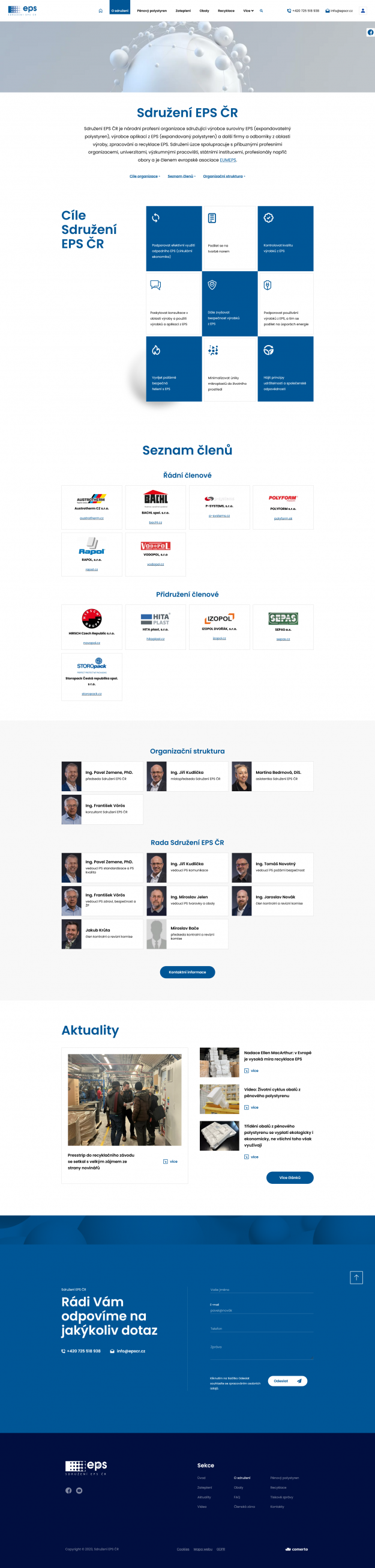 Redesign webu Sdružení EPS ČR - Screenshot