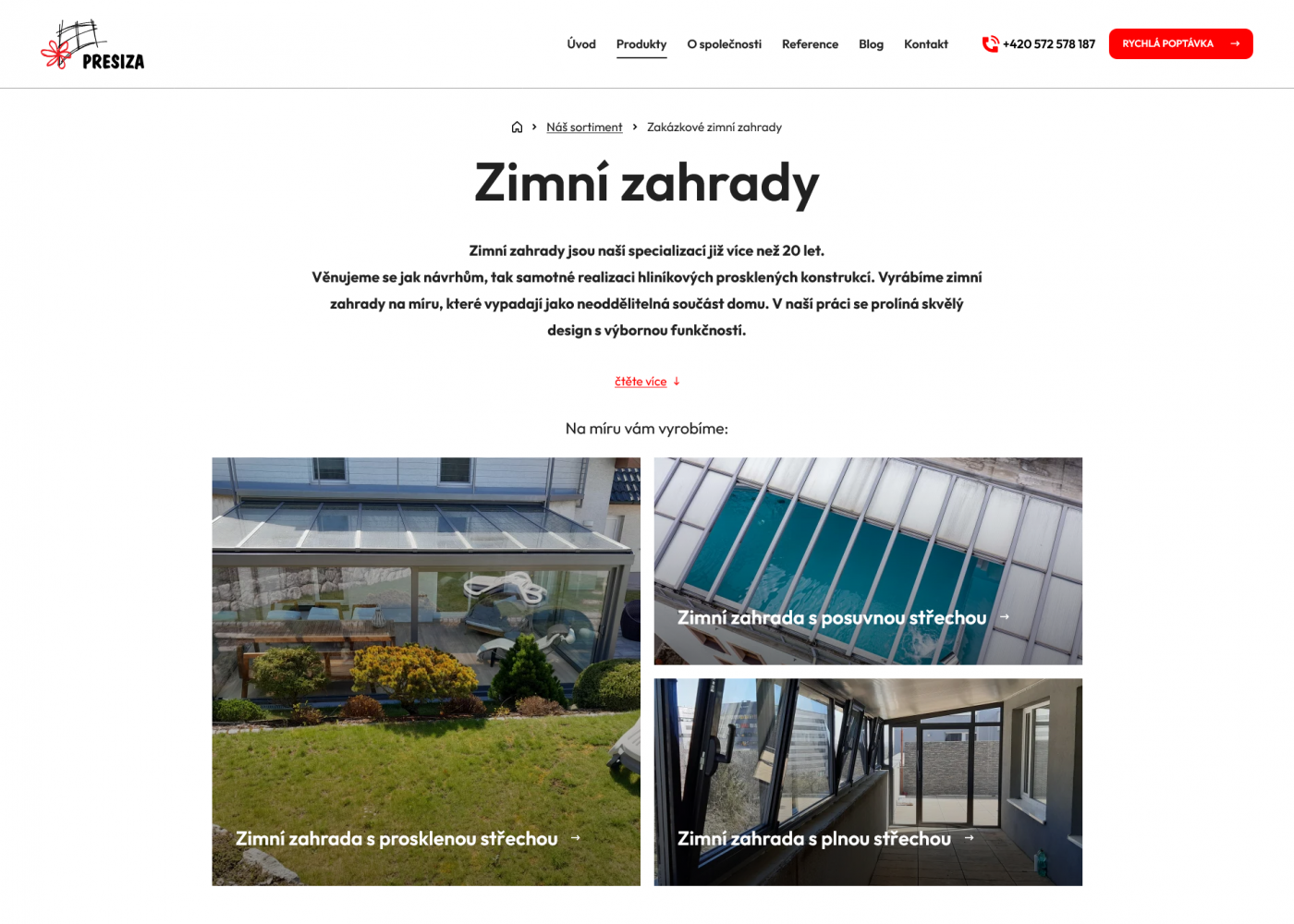 Webové stránky na míru pro firmu Presiza - Porovnání, nová verze  #2