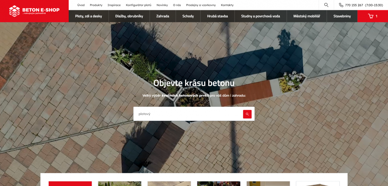 Betoneshop.cz: tvorba e-shopu na míru pro Prefa Brno a.s.