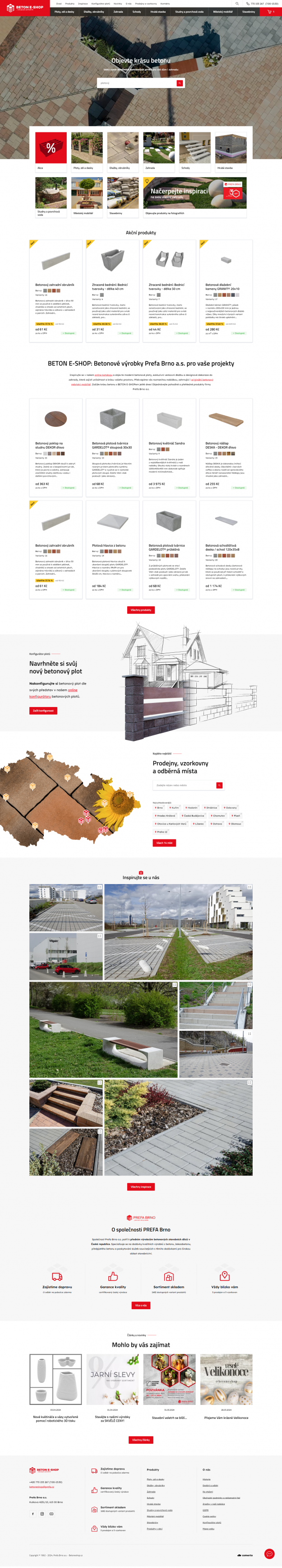 Redesign internetového obchodu Beton E-shop - Screenshot