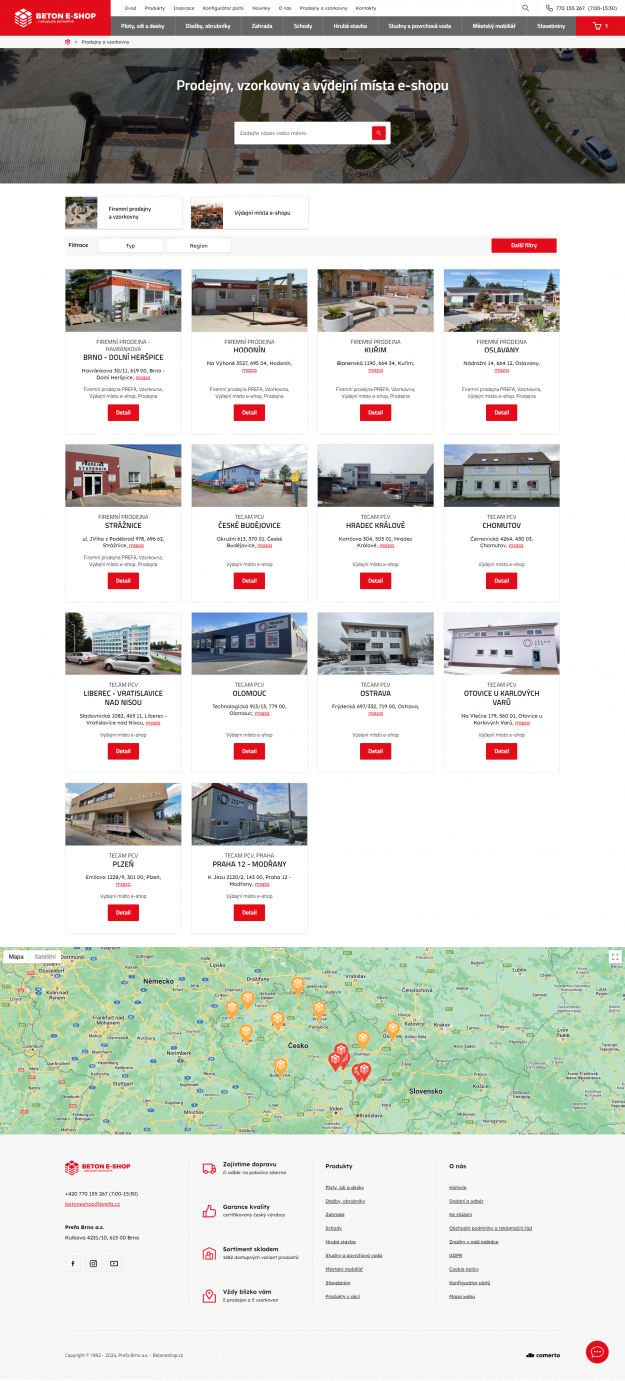Redesign internetového obchodu Beton E-shop - Screenshot