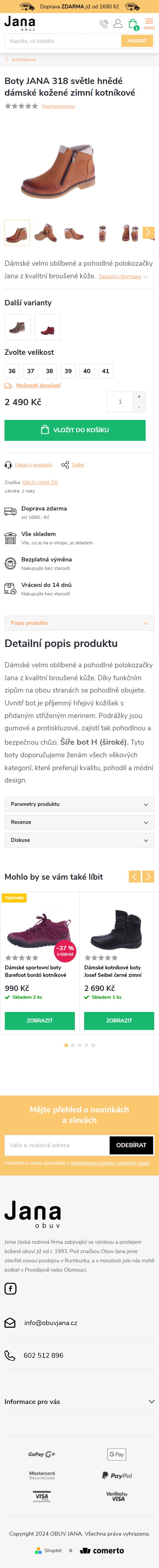 Tvorba nového e-shopu ObuvJana.cz - Screenshot