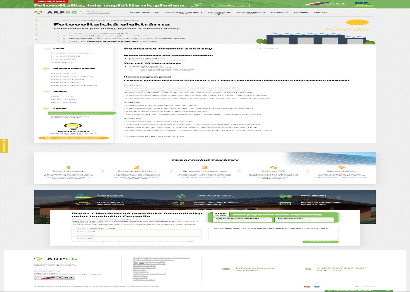ARPEG: Redesign webu na míru pro dlouhodobý rozvoj - Porovnání, stará verze #2