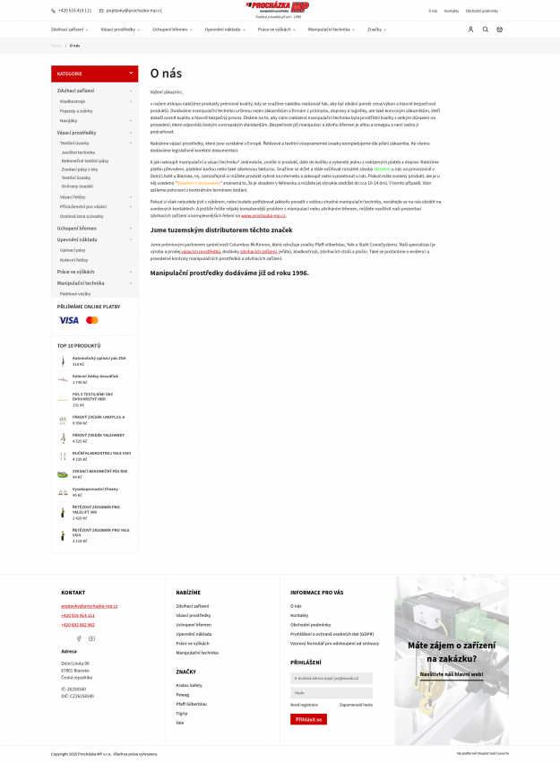 Procházka MP - tvorba e-shopu na platformě shoptet - Screenshot