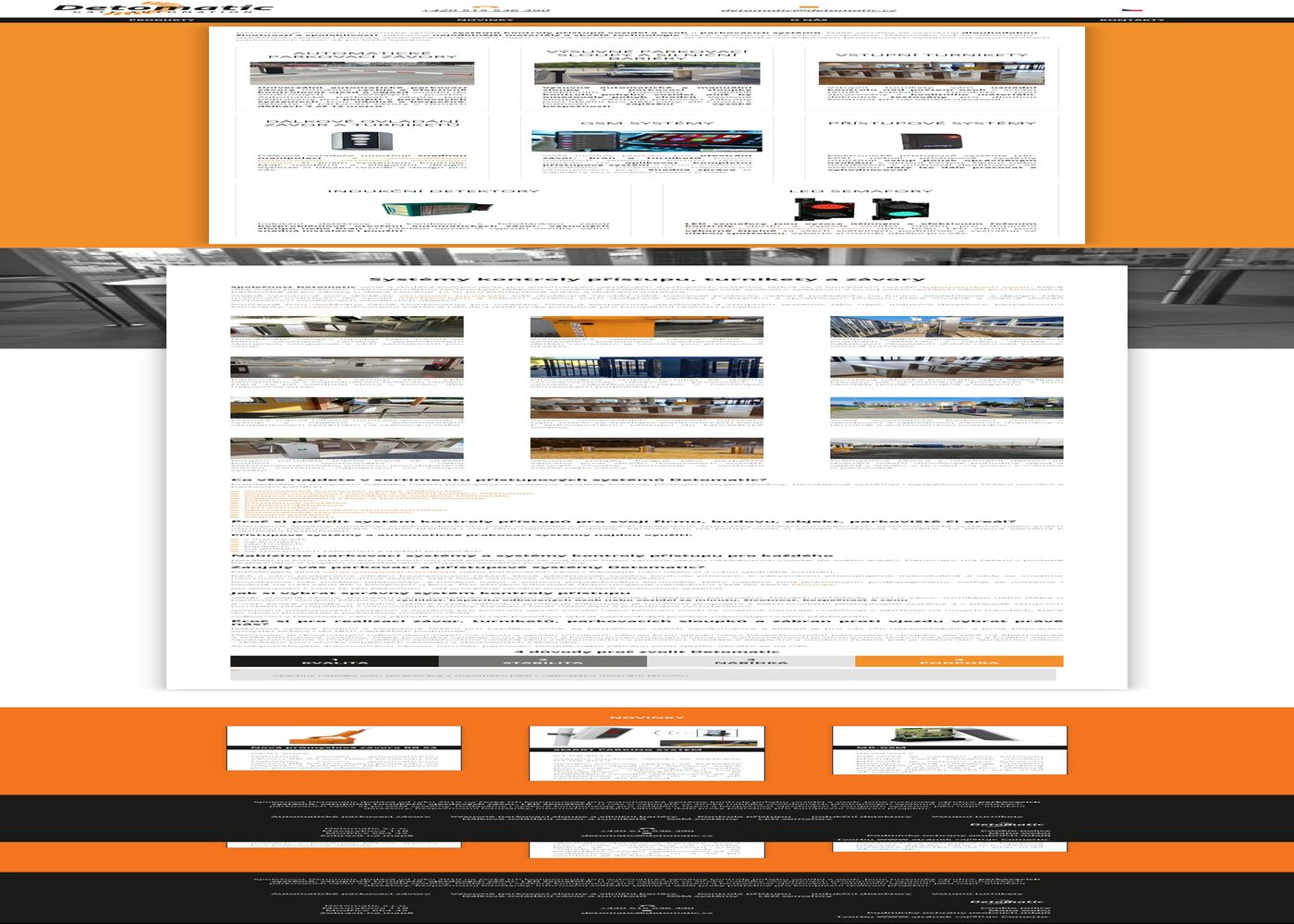Detomatic: Redesign webu pro výrobce závor, turniketů a dalších přístupových systémů - Porovnání, stará verze #1