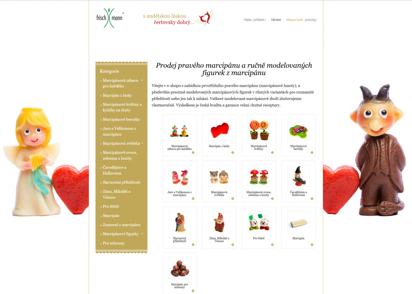 Marcipán Vyškov - tvorba e-shopu na platformě shoptet - Porovnání, stará verze #1