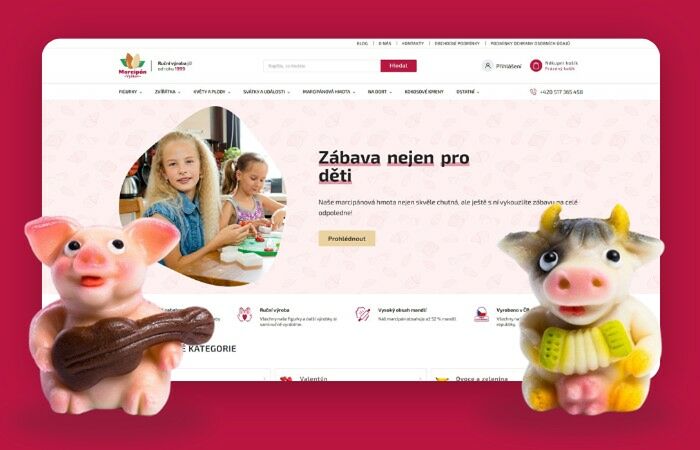 Marcipán Vyškov - tvorba e-shopu na platformě shoptet