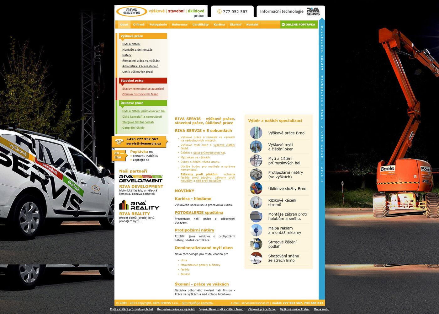 Redesign webu Riva Servis - Porovnání, stará verze #1