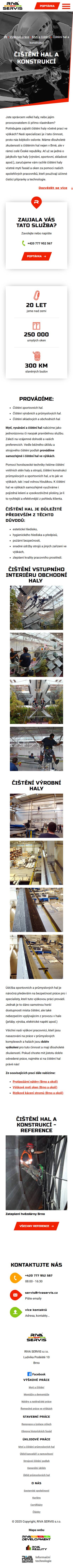 Redesign webu Riva Servis - Screenshot mobilní verze