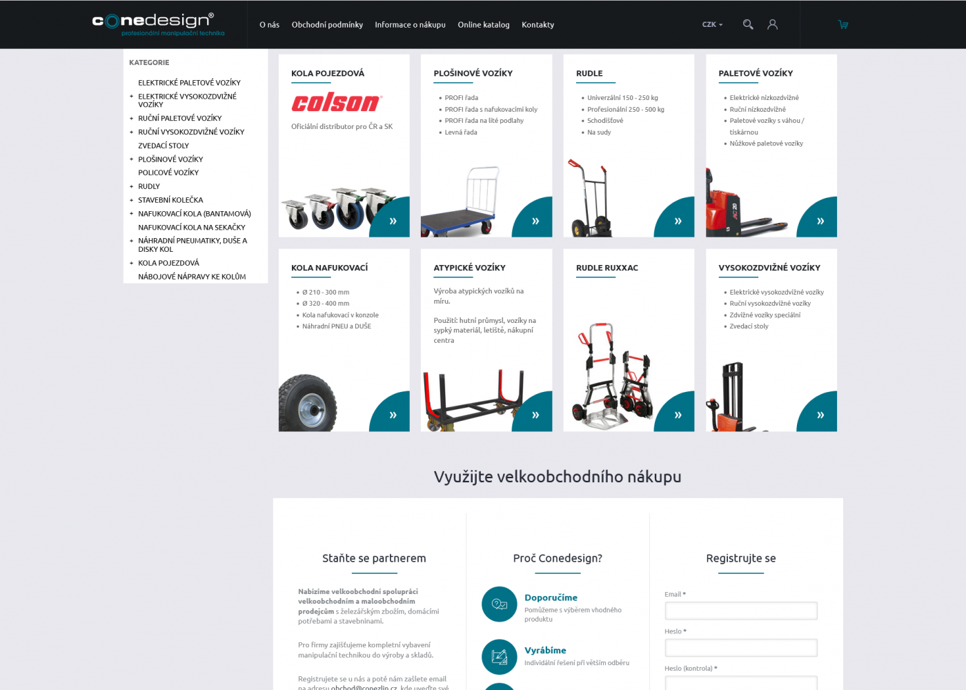 CONE DESIGN - redesign e-shopu na platformě shoptet - Porovnání, stará verze #1
