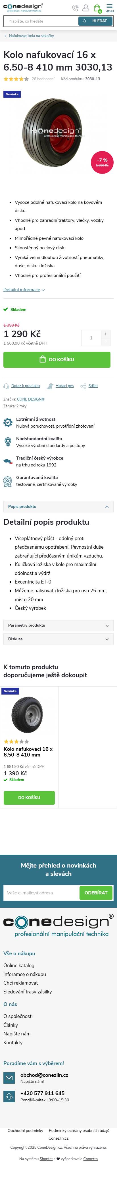 CONE DESIGN - redesign e-shopu na platformě shoptet - Screenshot mobilní verze