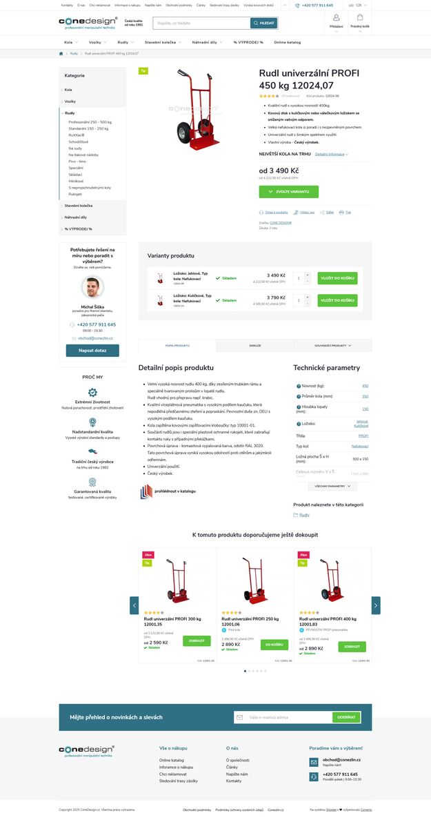 CONE DESIGN - redesign e-shopu na platformě shoptet - Screenshot