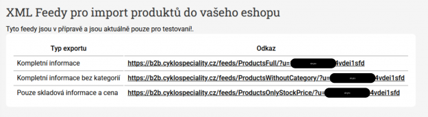 B2B objednávkový systém pro firmu Cyklospeciality - Rešení