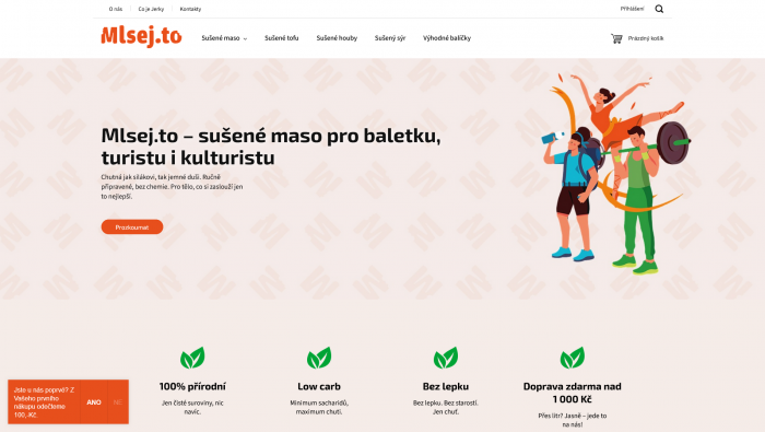 Mlsej.to - Tvorba e-shopu na platformě Shoptet