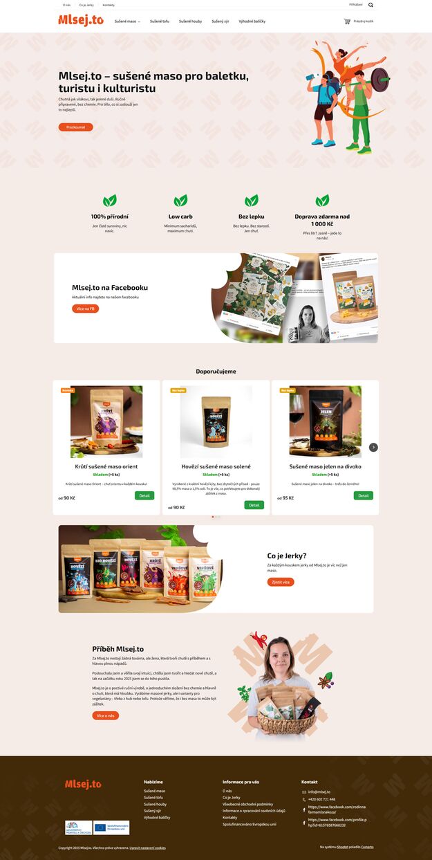 Mlsej.to - Tvorba e-shopu na platformě Shoptet - Screenshot