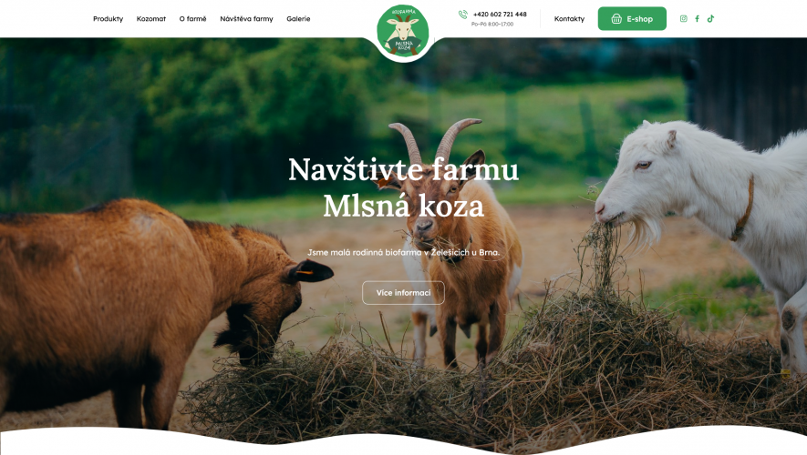 Nový web pro biofarmu Mlasná Koza