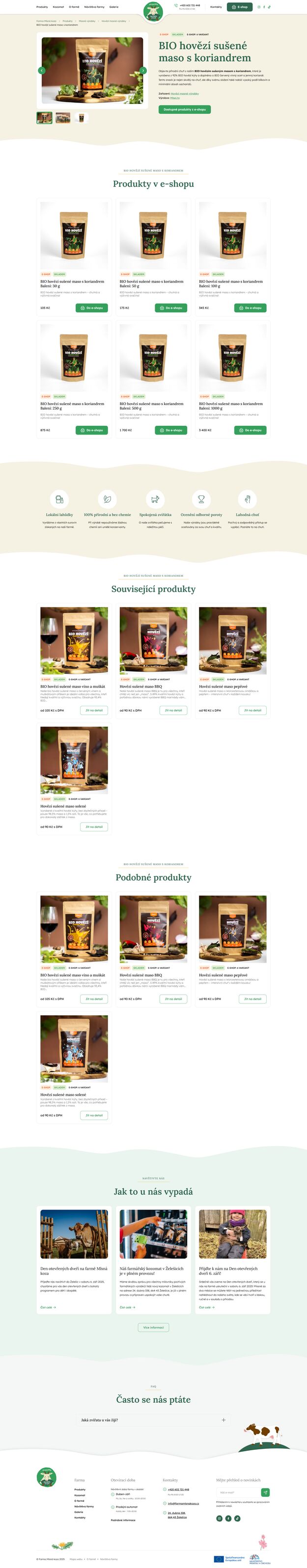 Nový web pro biofarmu Mlasná Koza - Screenshot