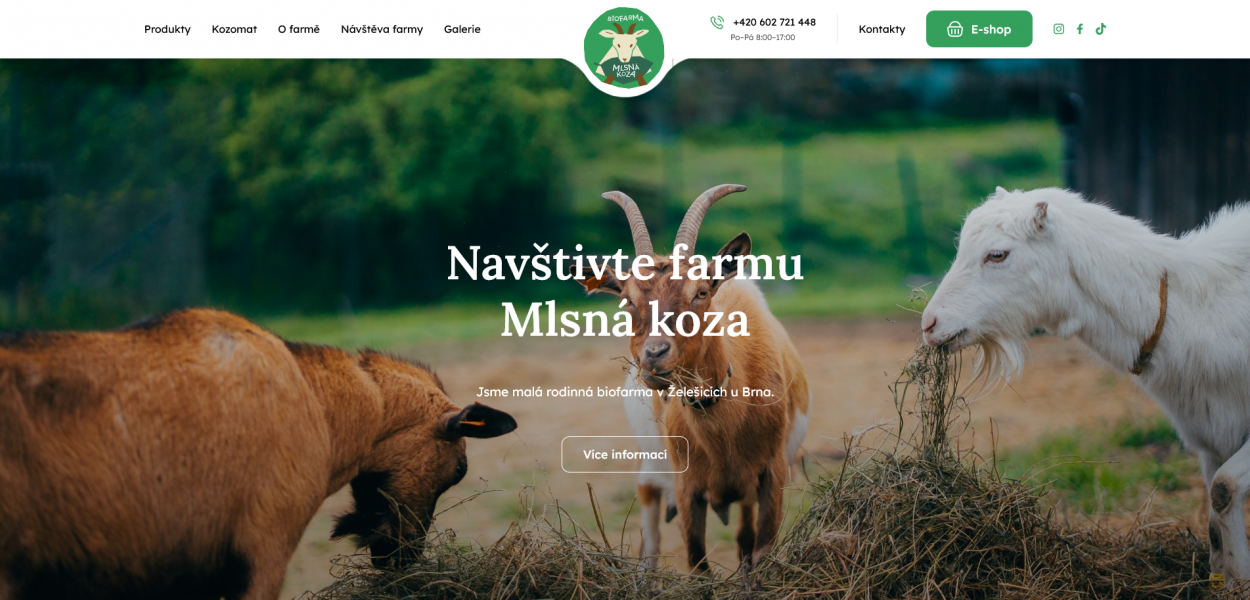 Nový web pro biofarmu Mlasná Koza