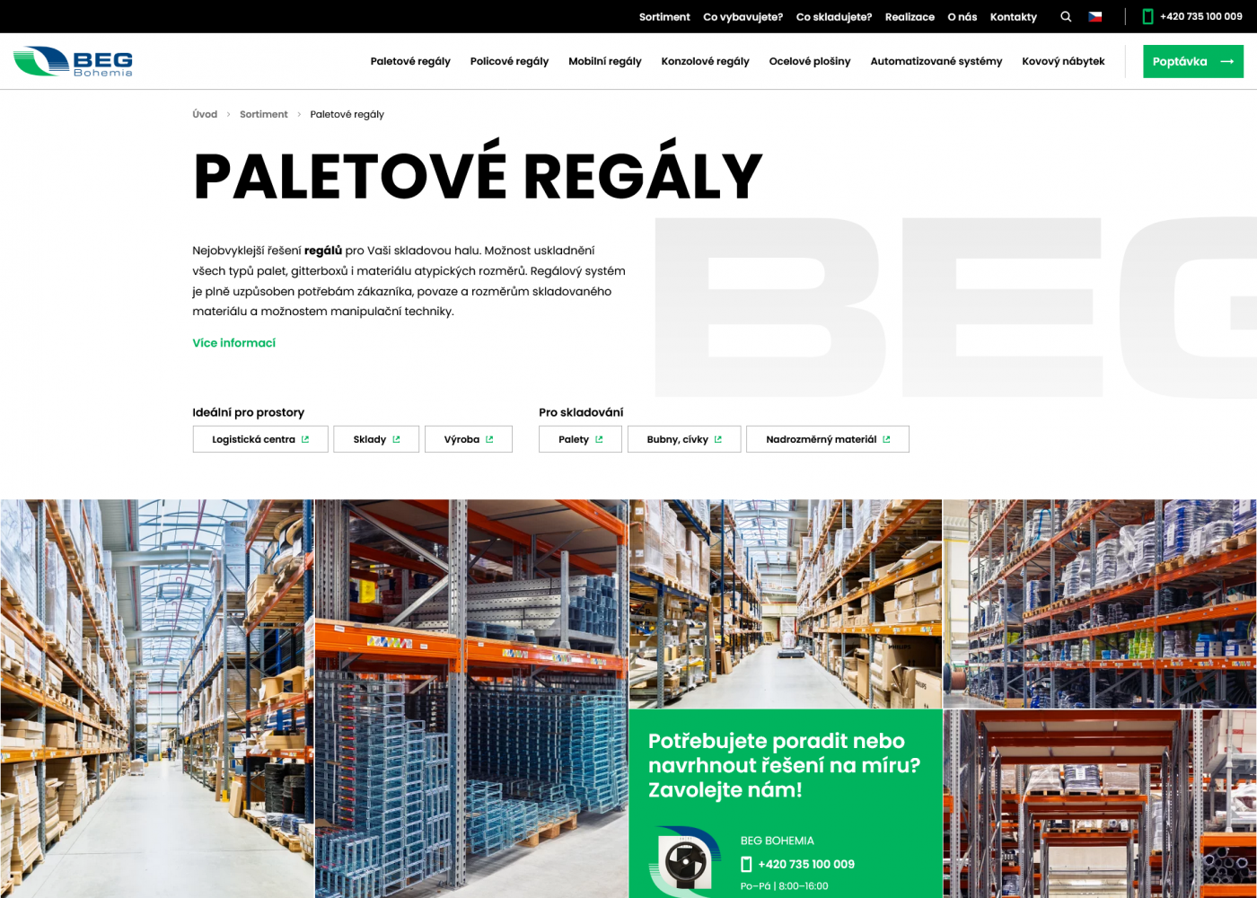 BEG Bohemia: Webový katalog prezentující zakázková a nestandardní řešení - Porovnání, nová verze  #2