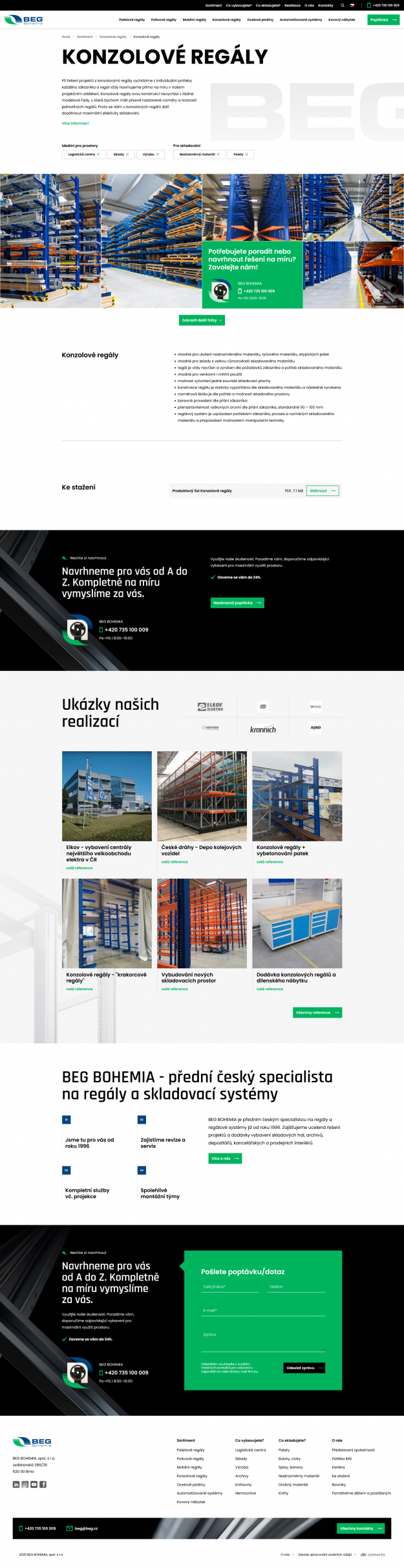 BEG Bohemia: Webový katalog prezentující zakázková a nestandardní řešení - Screenshot